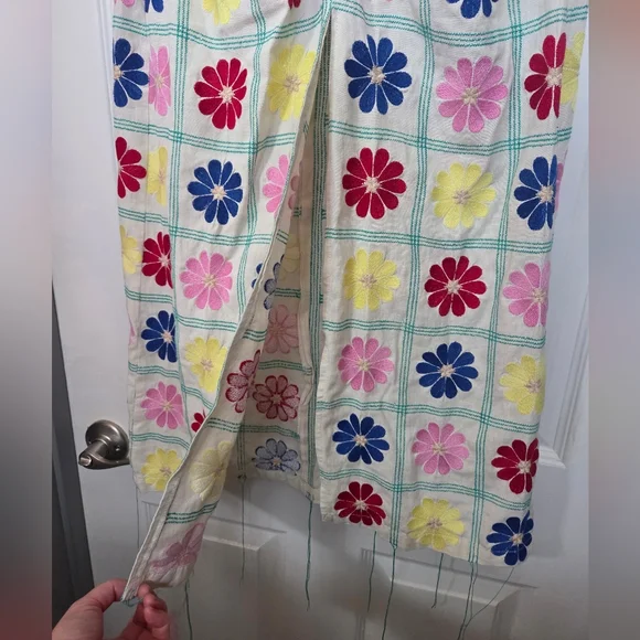 Zara multi-coloured Retro floral Patchwork ruched maxi skirt Festival Boho Small - Picture 2 of 10